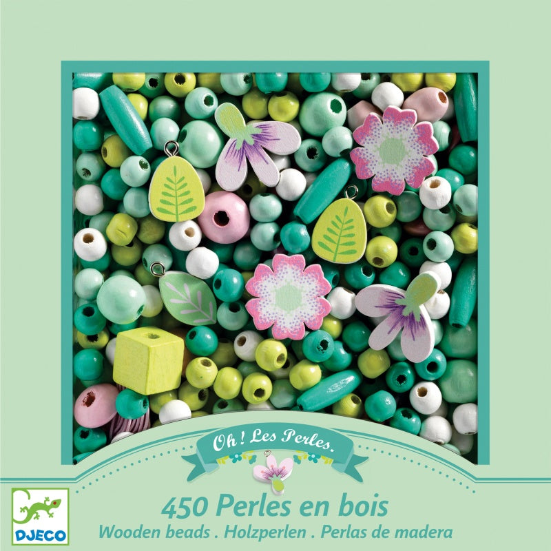 Djeco 450 Wooden Beads Flowers and Leaves - image 1