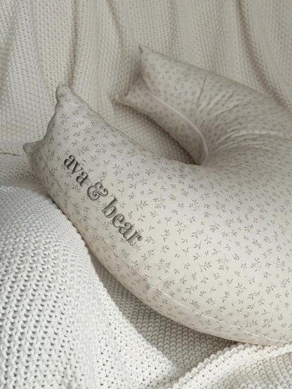 Ava & Bear Olive Leaf Crescent Nursing Cushion - Motherhood