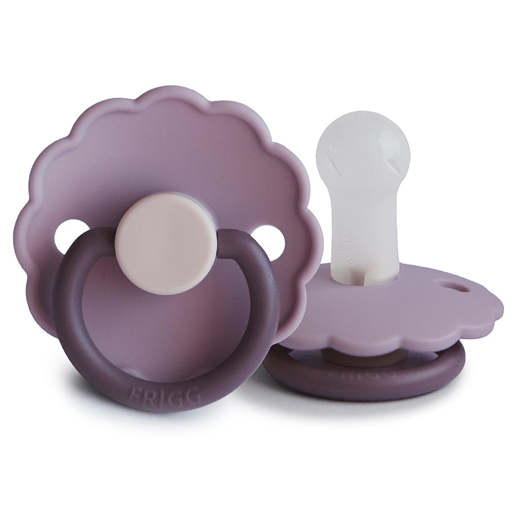 Frigg Daisy Colourblock - Round Silicone Pacifier - Lavender Haze