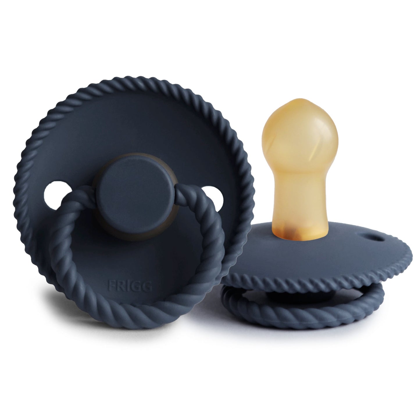 Frigg Rope - Round Latex Pacifier - Dark Navy - Motherhood
