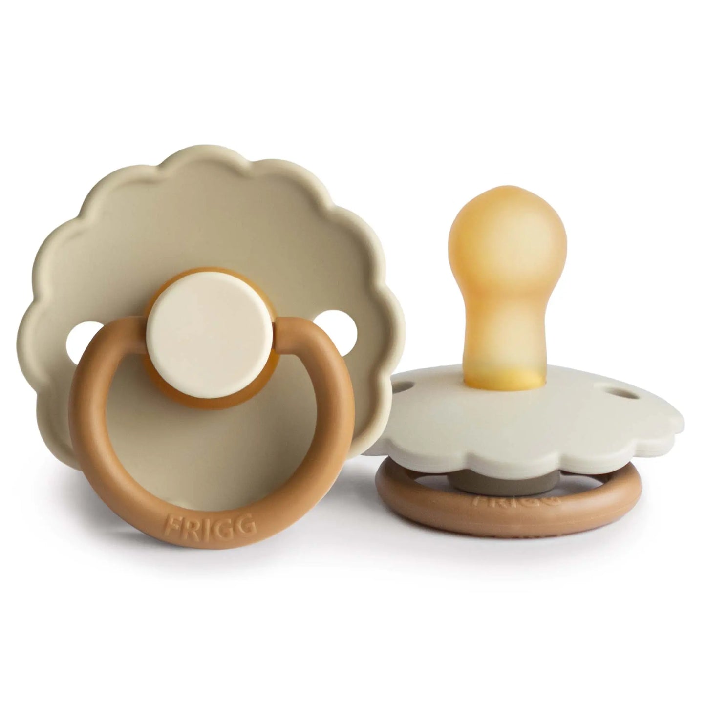 FRIGG Daisy Colourblock - Round Latex Pacifier - Desert Frigg