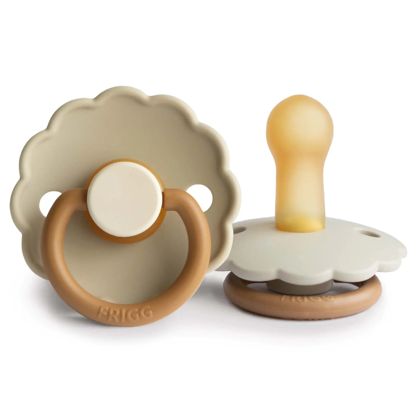 FRIGG Daisy Colourblock - Round Latex Pacifier - Desert Frigg