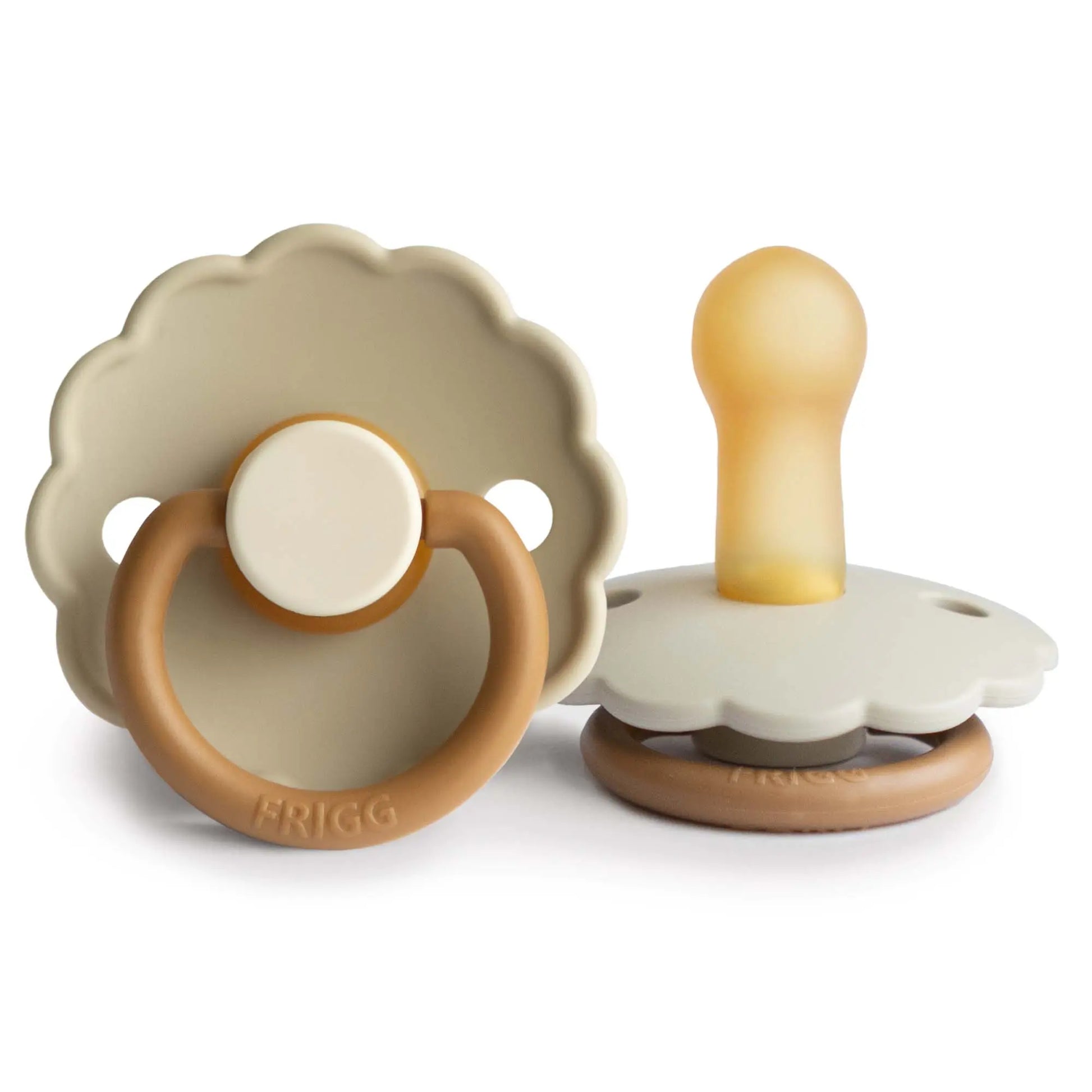 FRIGG Daisy Colourblock - Round Latex Pacifier - Desert Frigg