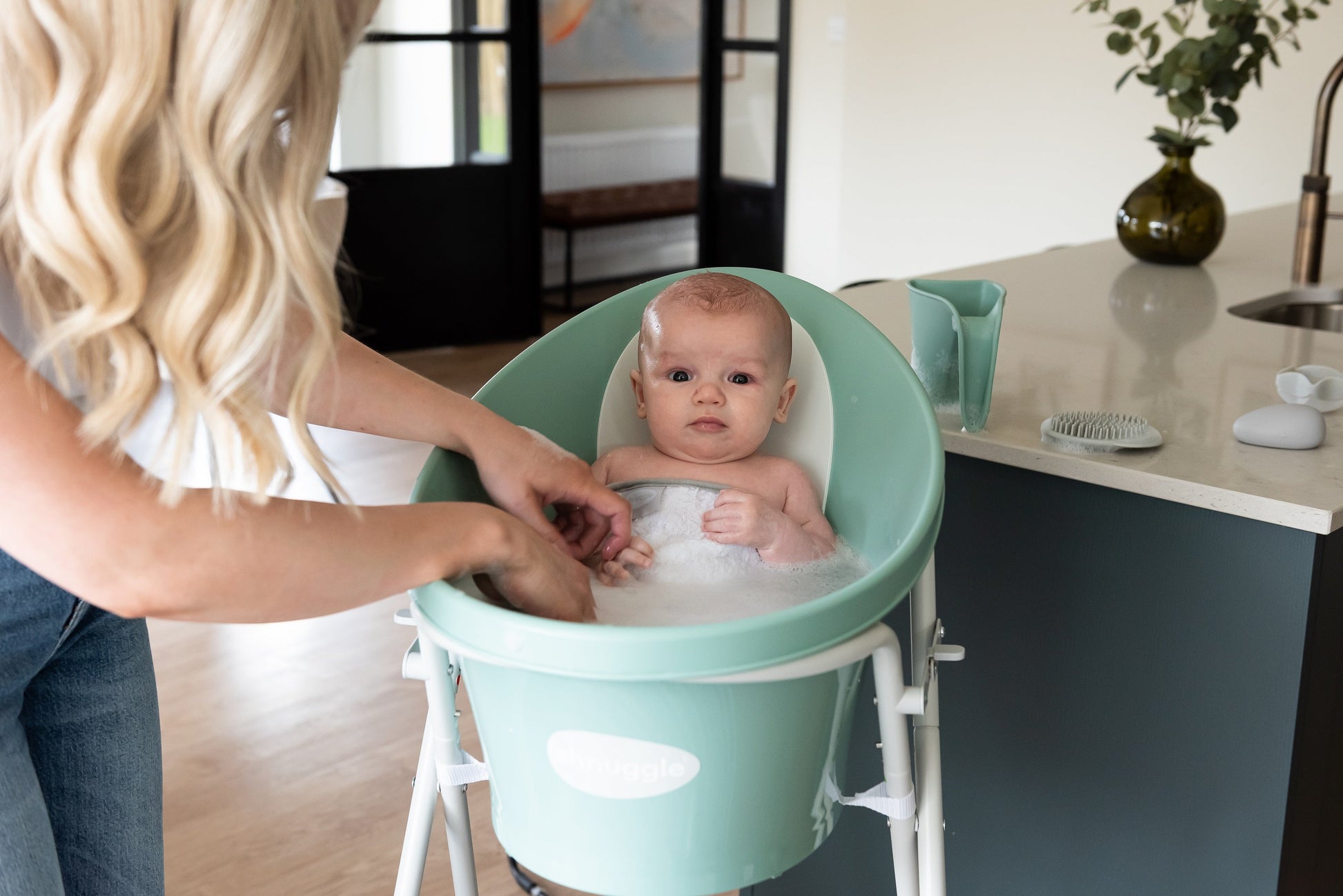 Shnuggle Baby Bath | Newborn baby bath Support with Bum Bump | Compact Bathtub for babies | Bath Seat Suitable from Birth - Motherhood