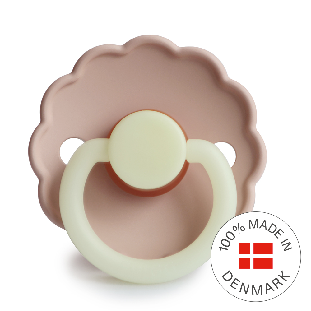 Frigg Daisy Night - Round Latex Pacifier - Blush