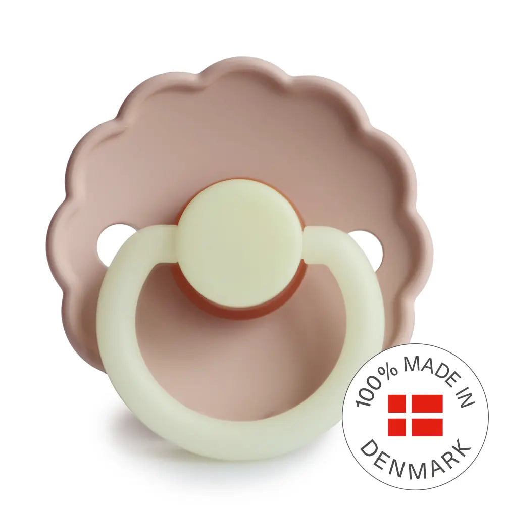 FRIGG Daisy Night - Round Latex Pacifier - Blush Frigg