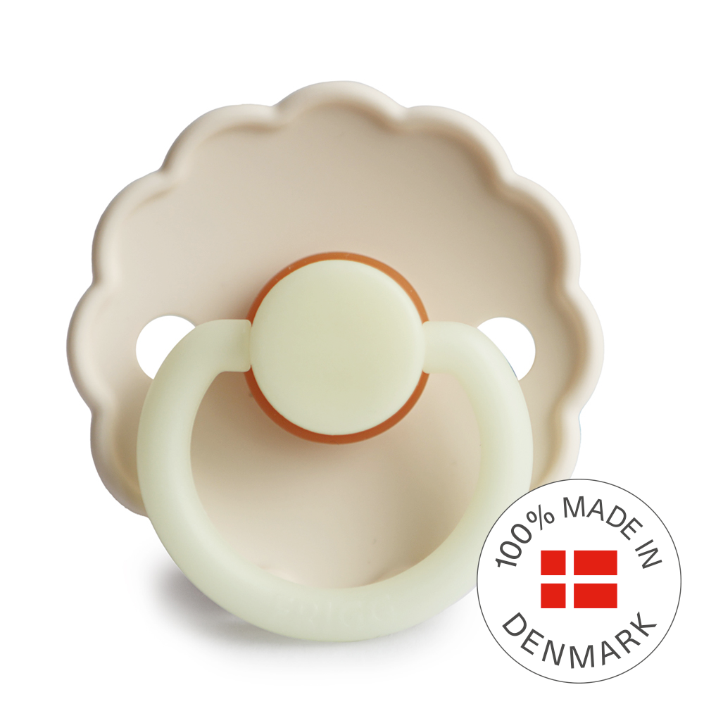 Frigg Daisy Night - Round Latex Pacifier - Cream