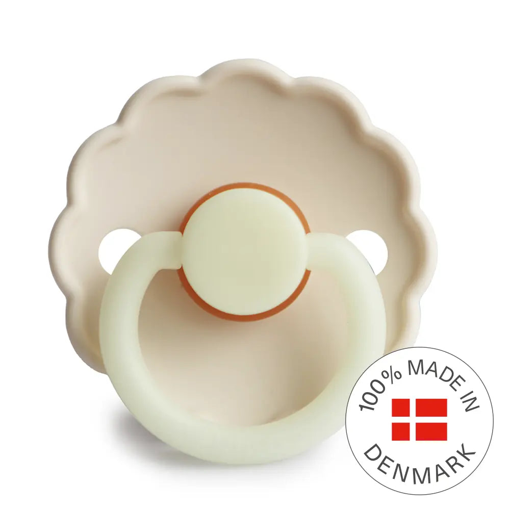 FRIGG Daisy Night - Round Latex Pacifier - Cream Frigg