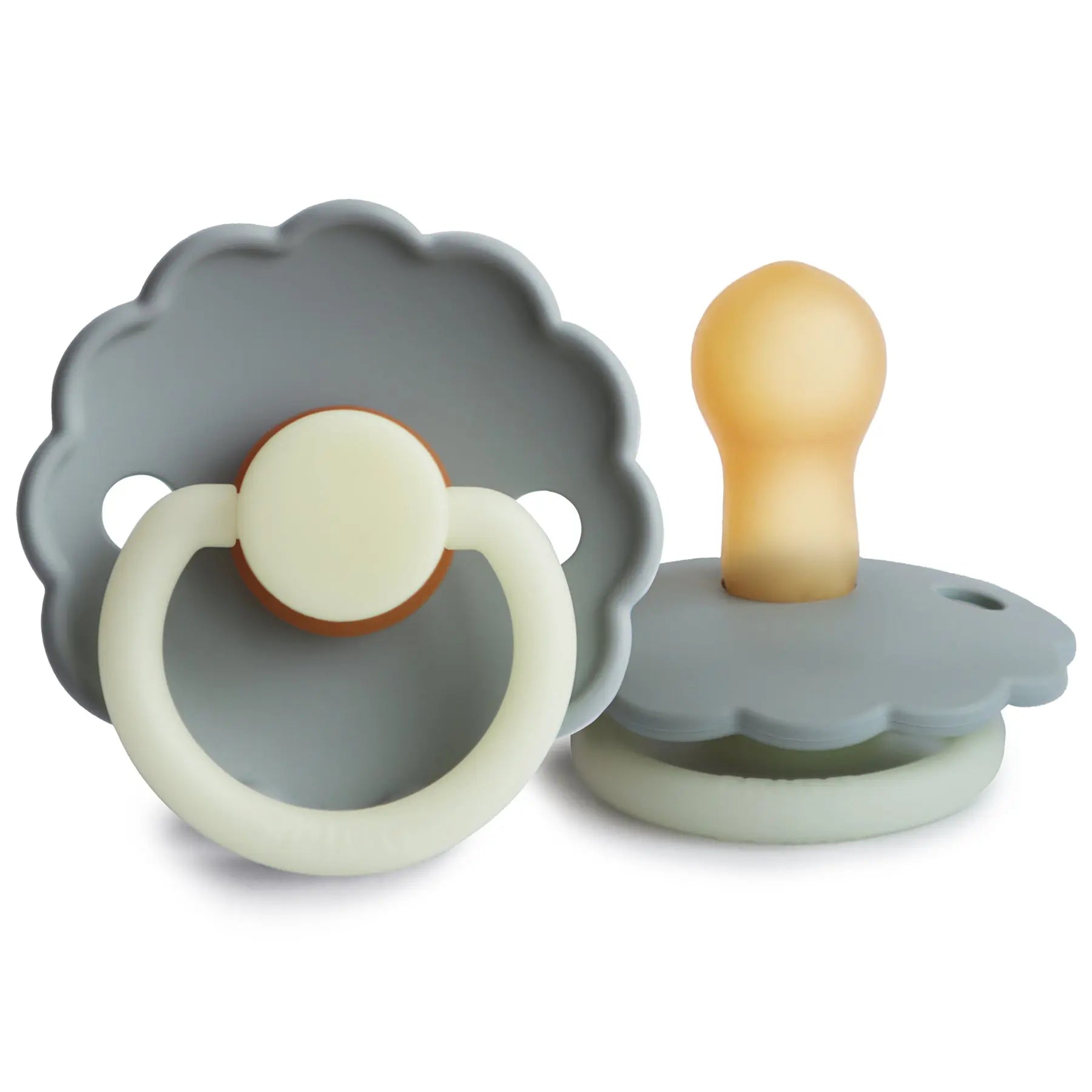 FRIGG Daisy Night - Round Latex Pacifier - French Gray Frigg