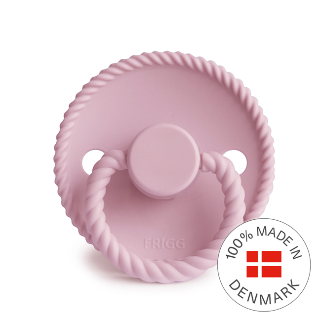 Frigg Rope - Round Silicone Pacifier - Baby Pink