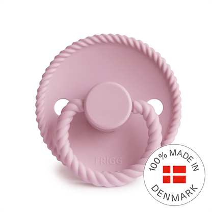 Frigg Rope - Round Silicone Pacifier - Baby Pink
