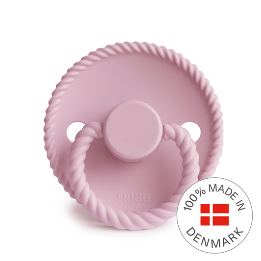 Frigg Rope - Round Silicone Pacifier - Baby Pink