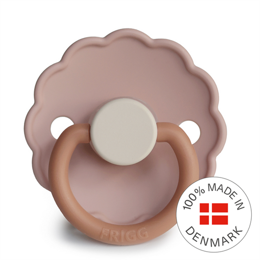 Frigg Daisy Colourblock - Round Silicone Pacifier - Biscuit