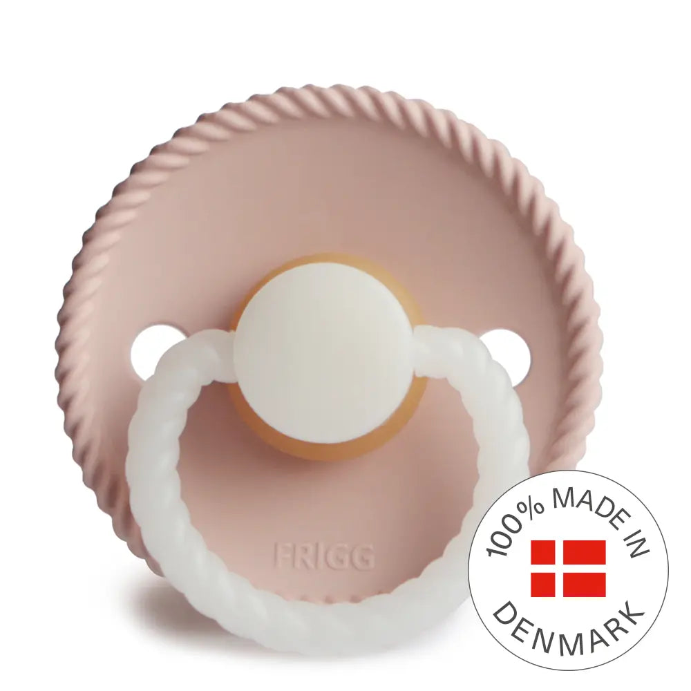 FRIGG Rope Night - Round Latex Pacifier - Blush Frigg