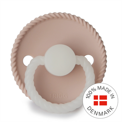 Frigg Rope Night - Round Silicone Pacifier - Blush