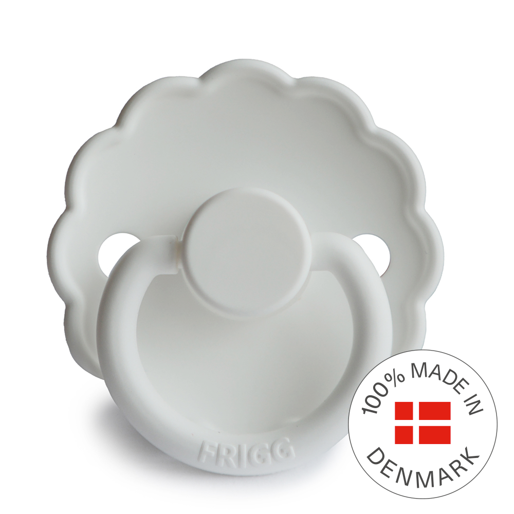 Frigg Daisy - Round Silicone Pacifier - Bright White