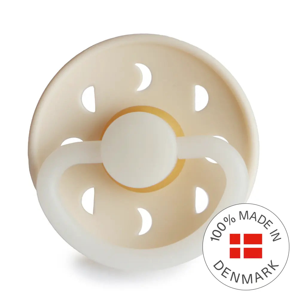 FRIGG Moon Night - Round Latex Pacifier - Cream Frigg