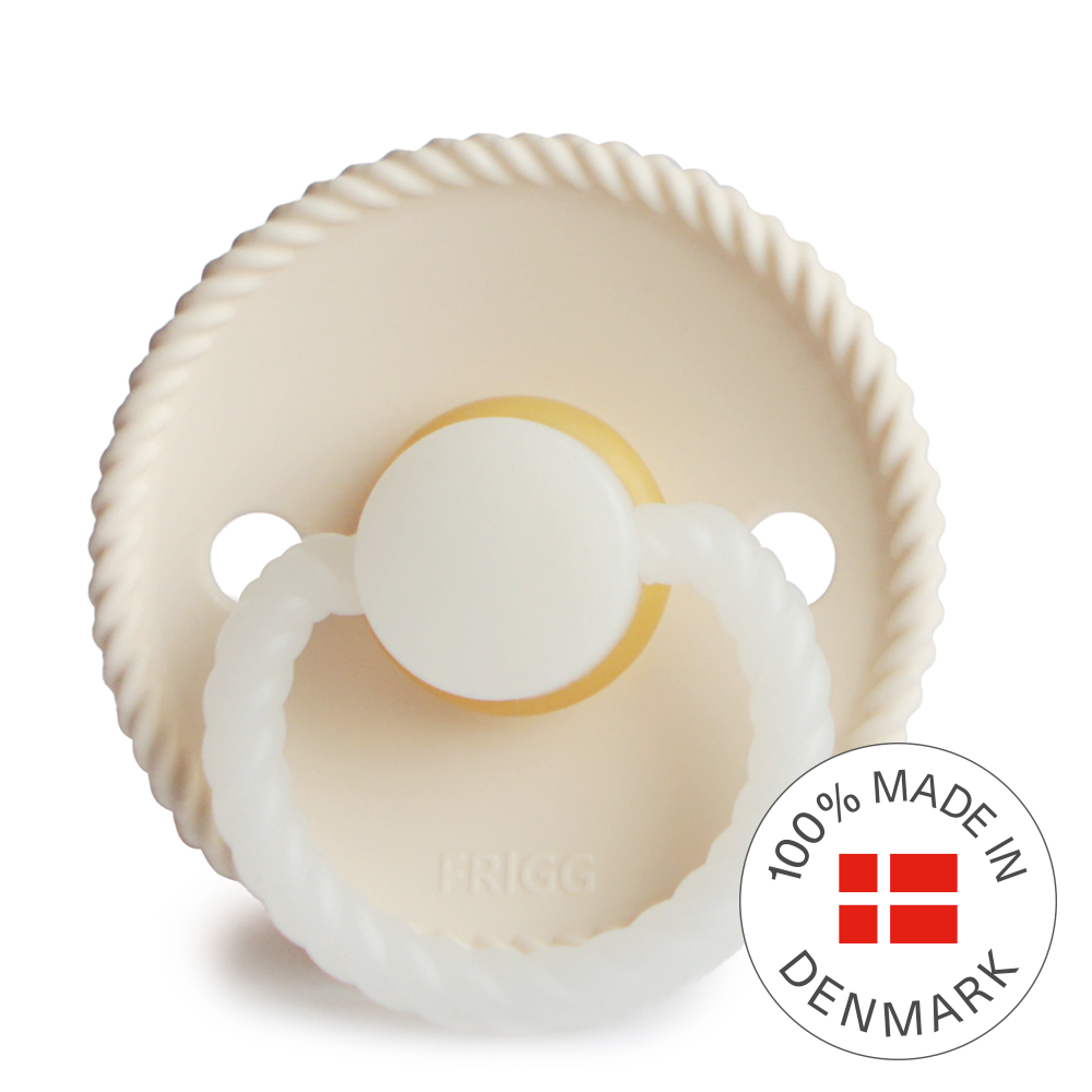 Frigg Rope Night - Round Latex Pacifier - Cream