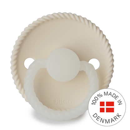 Frigg Rope Night - Round Silicone Pacifier - Cream