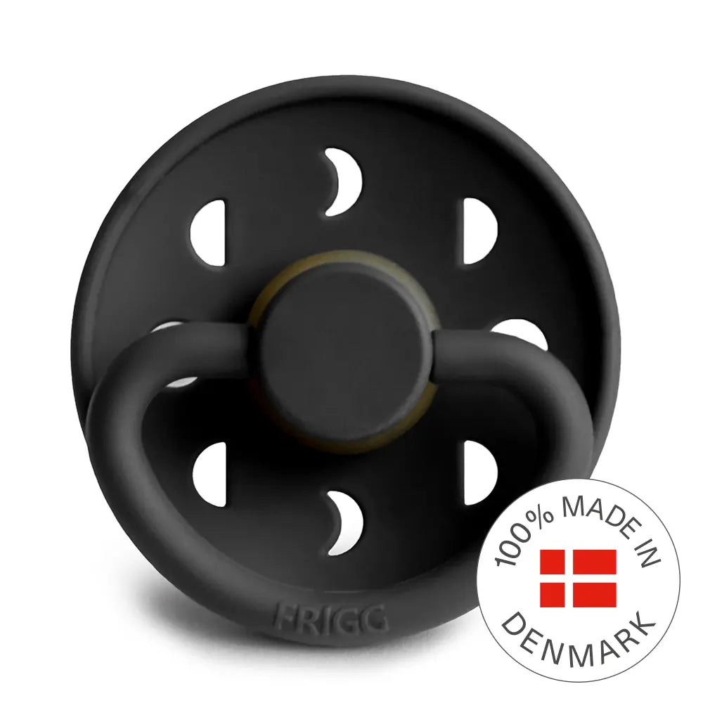 FRIGG Moon - Round Latex Pacifier - Jet Black Frigg
