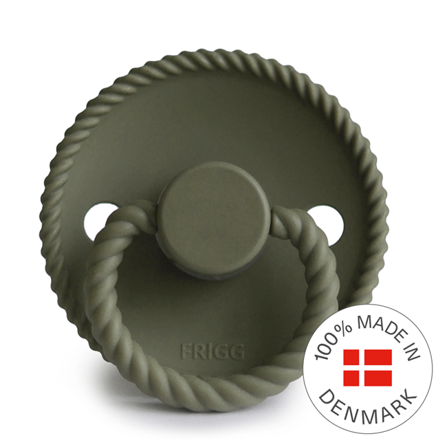 Frigg Rope - Round Silicone Pacifier - Olive