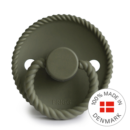 Frigg Rope - Round Silicone Pacifier - Olive