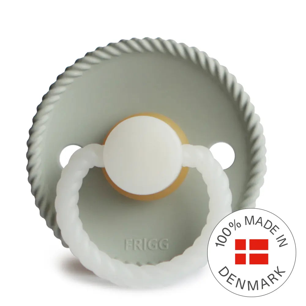 FRIGG Rope Night - Round Latex Pacifier - Sage Frigg