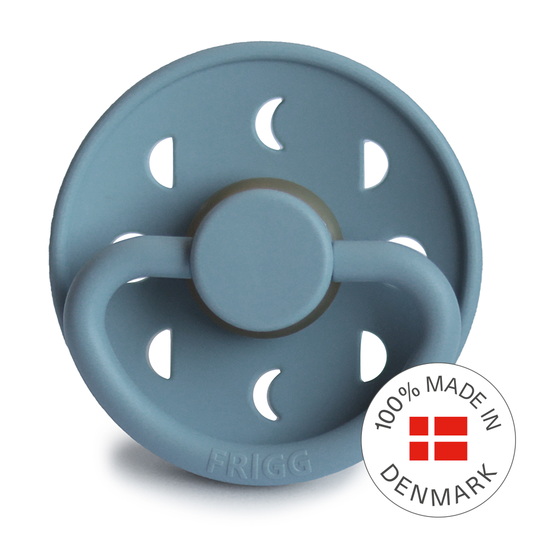 FRIGG Moon - Round Latex Pacifier - Stone Blue - Motherhood