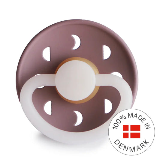 FRIGG Moon Night - Round Latex Pacifier - Twilight Mauve Frigg
