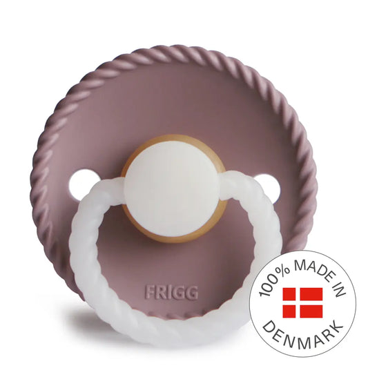 FRIGG Rope Night - Round Latex Pacifier - Twilight Mauve Frigg
