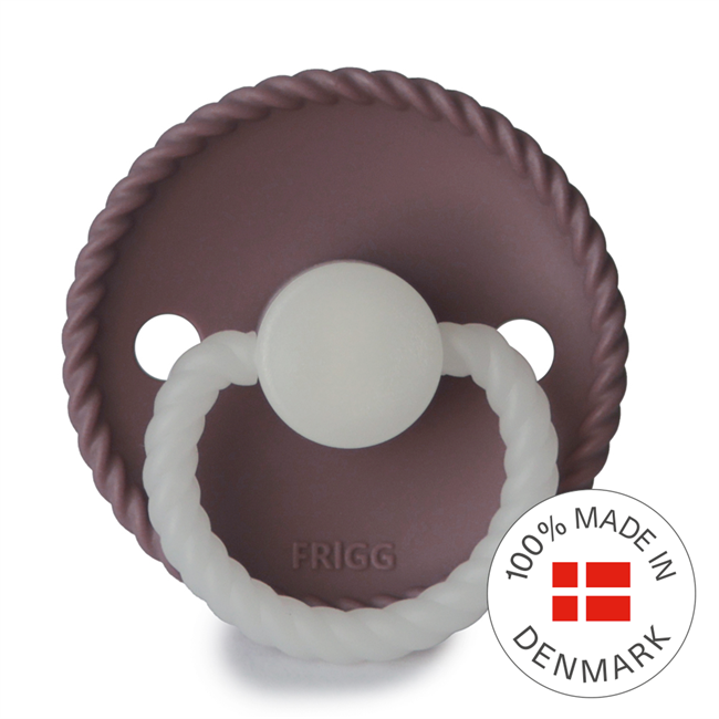 Frigg Rope Night - Round Silicone Pacifier - Twilight Mauve