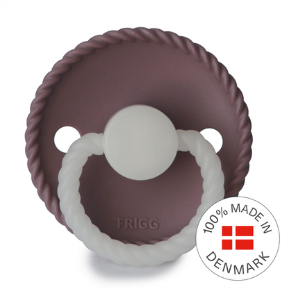 Frigg Rope Night - Round Silicone Pacifier - Twilight Mauve