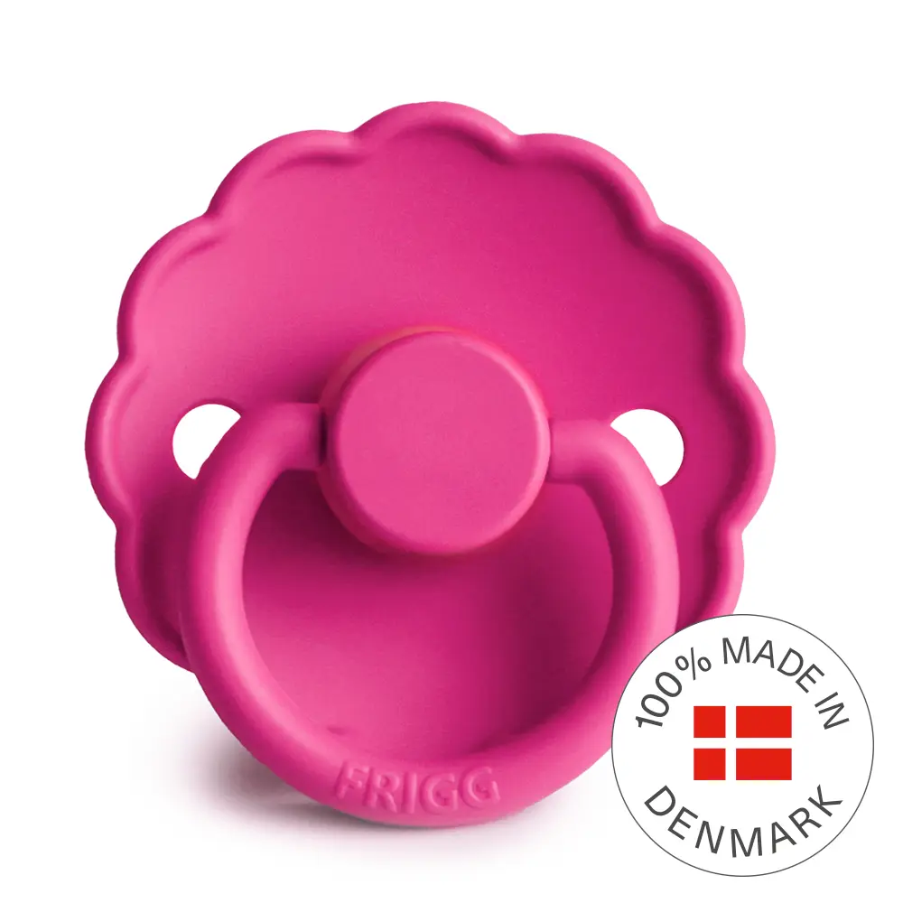 FRIGG Daisy - Round Latex Pacifier - Fuscia Frigg