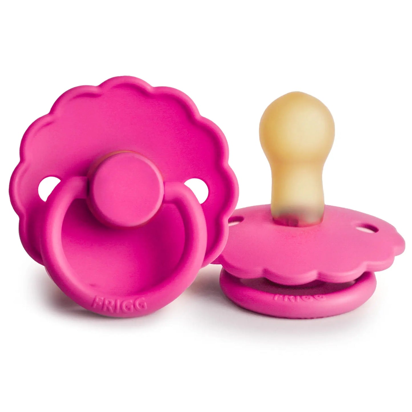 FRIGG Daisy - Round Latex Pacifier - Fuscia Frigg