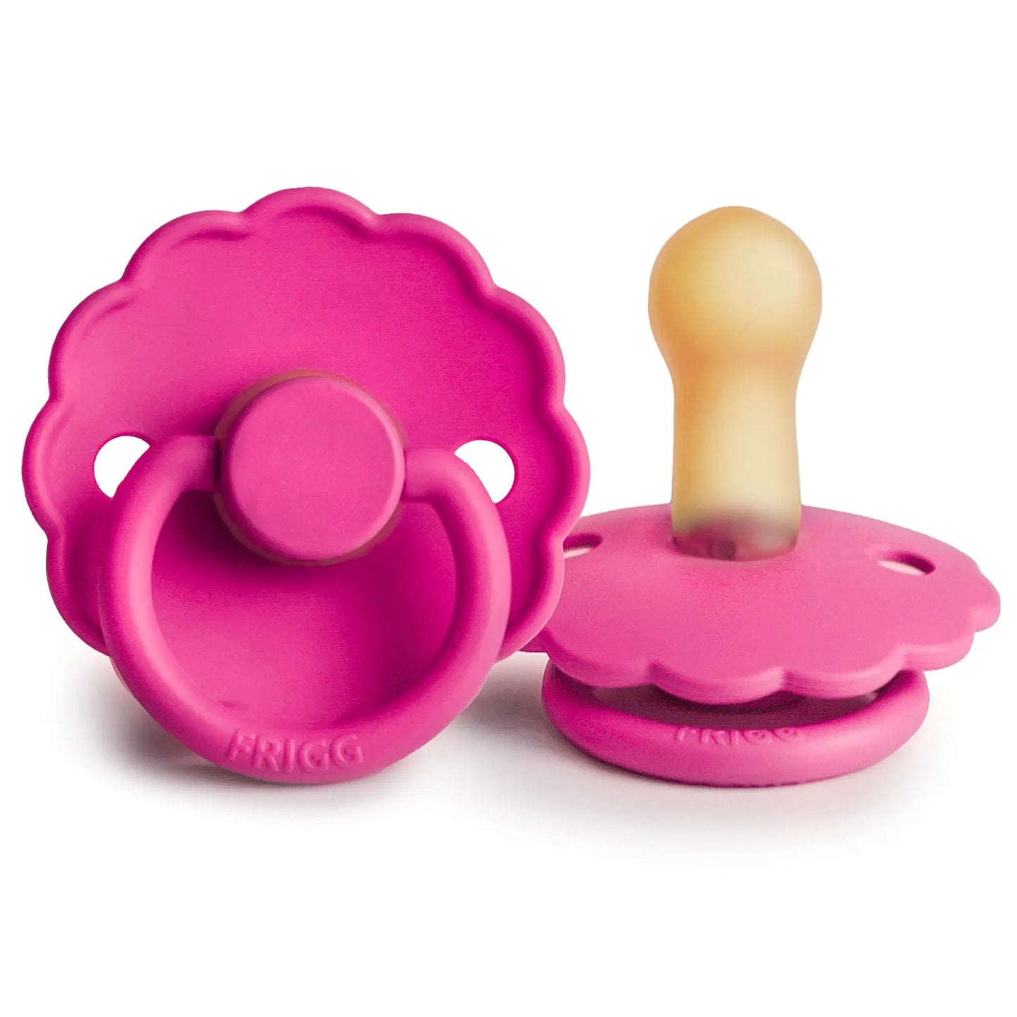 FRIGG Daisy - Round Latex Pacifier - Fuscia Frigg