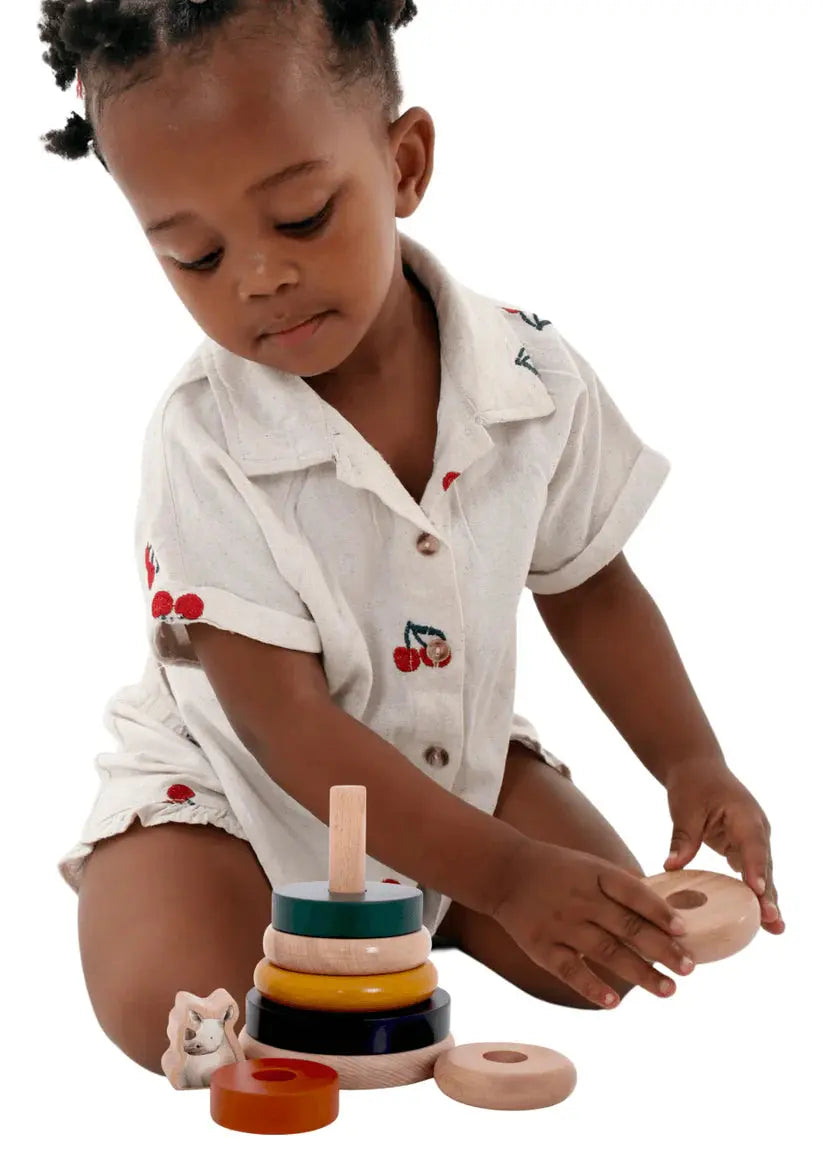 Wooden Ring Stacker – Grow Baby Natural Educational Toy Grow Baby