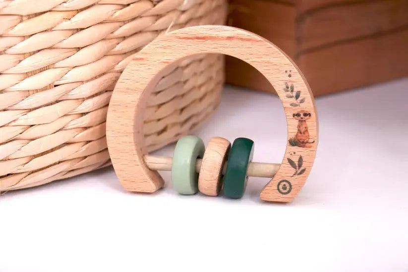 Wooden Baby Rattle – Grow Baby Natural Handcrafted Toy Grow Baby