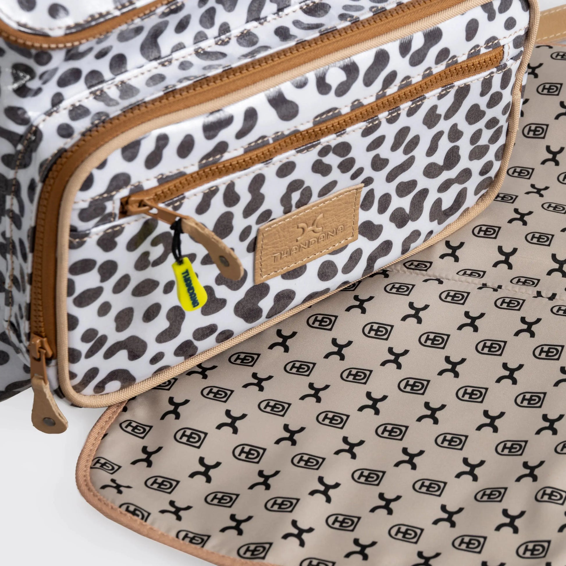 Thandana Baby Changing Backpack – Laminated Fabric & Leather Thandana