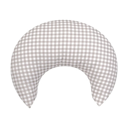 Ava & Bear Ash Brown Gingham Crescent Nursing Cushion