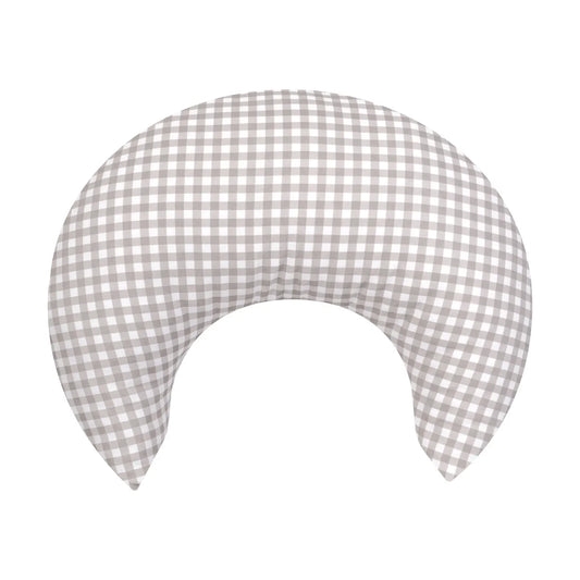 Ava & Bear Ash Brown Gingham Crescent Nursing Cushion