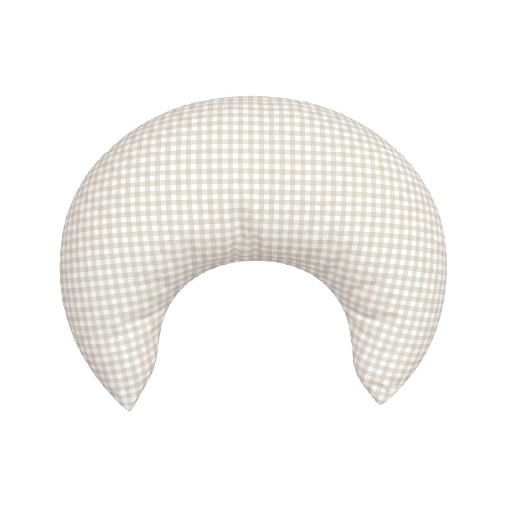 Ava & Bear Crescent Nursing Cushion | Stone Gingham