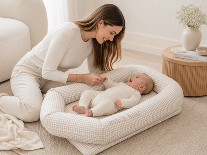 Ava & Bear Lounging Pod | Pearl Gingham