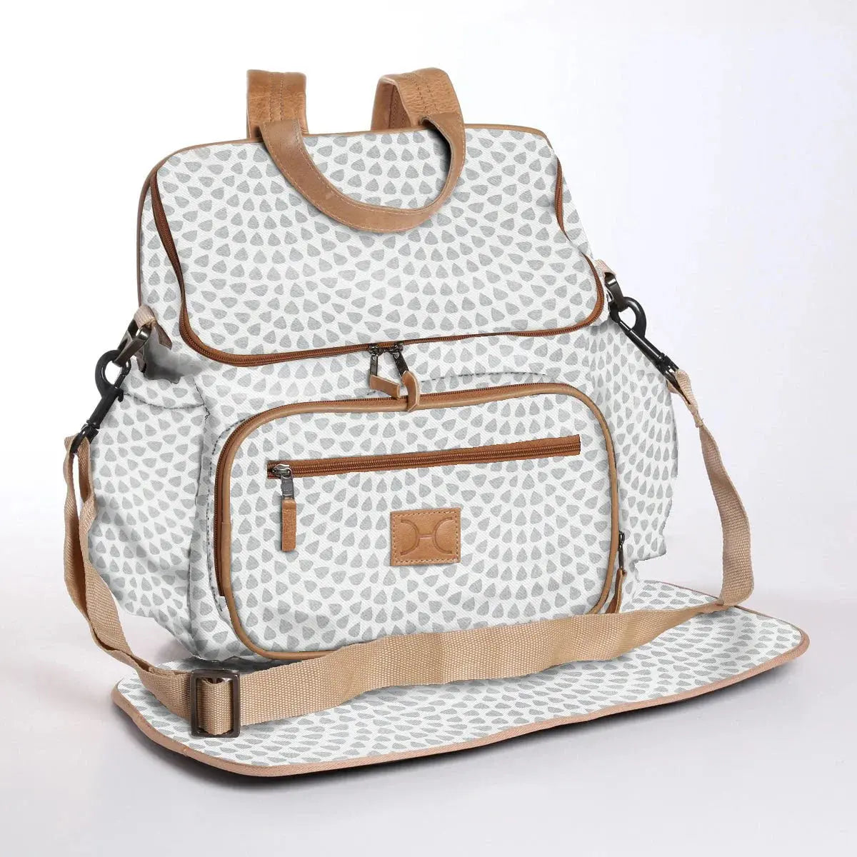 Thandana Baby Changing Backpack – Laminated Fabric & Leather Thandana