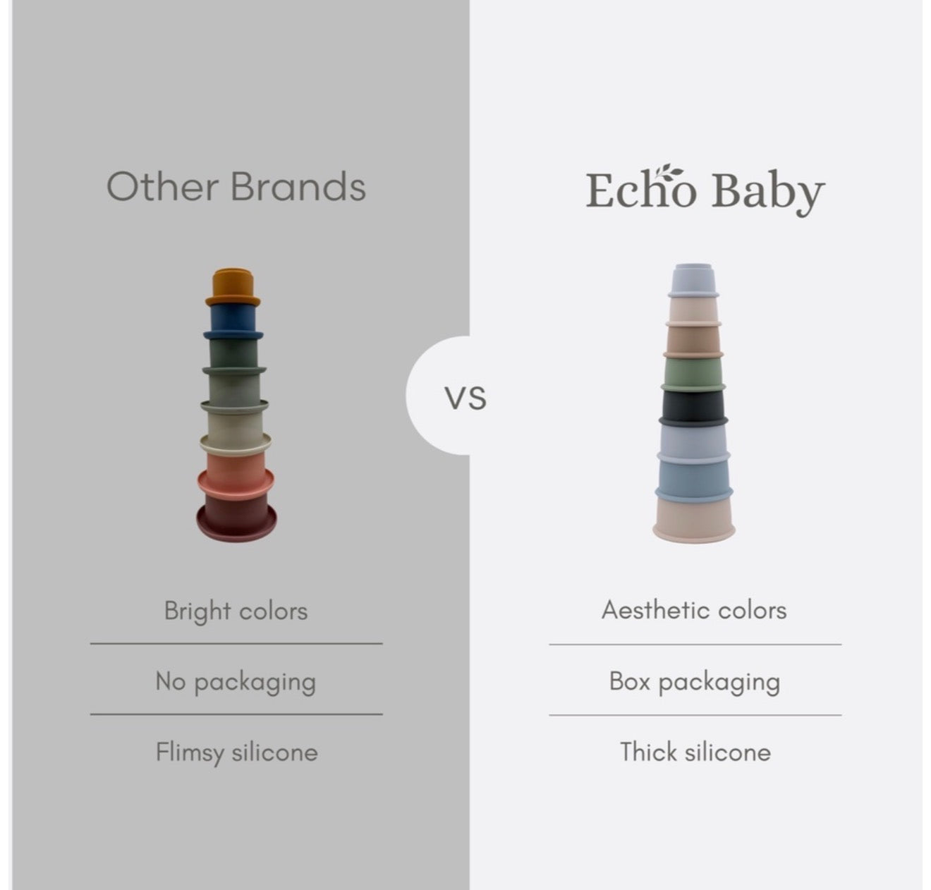 Echo Baby Silicone Stacking Cups