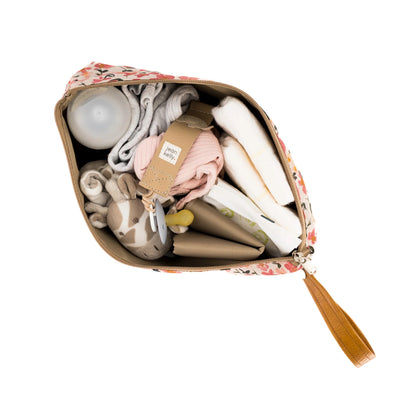 JeanKelly Baby Changing Pouch – Compact Changing Pouch With Tan Handle - Motherhood