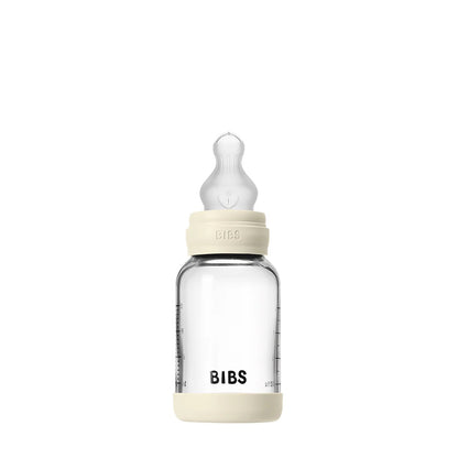 BIBS Glass Baby Bottle Round Silicone 120 ml - Motherhood