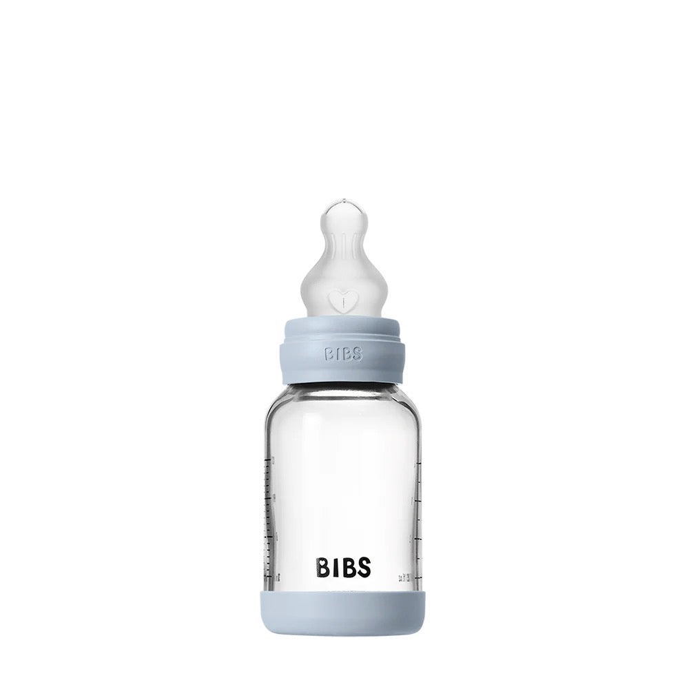 BIBS Glass Baby Bottle Round Silicone 120 ml - Motherhood