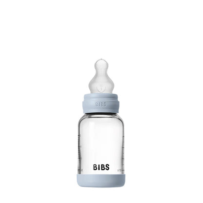 BIBS Glass Baby Bottle Round Silicone 120 ml - Motherhood