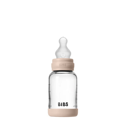 BIBS Glass Baby Bottle Round Silicone 120 ml - Motherhood