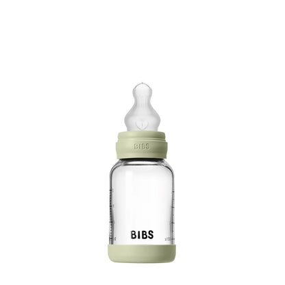 BIBS Glass Baby Bottle Round Silicone 120 ml - Motherhood